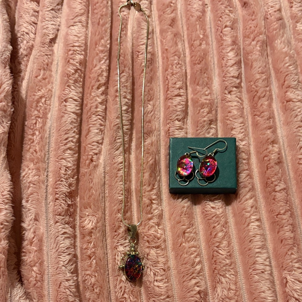 Elegant Silver and Multicolor Jewelry Set